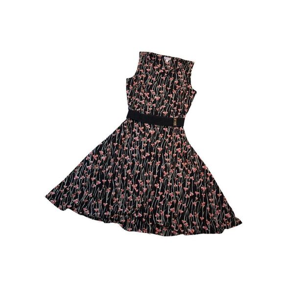 Charter club fit and flare stretchy dress with belt medium - Picture 1 of 5